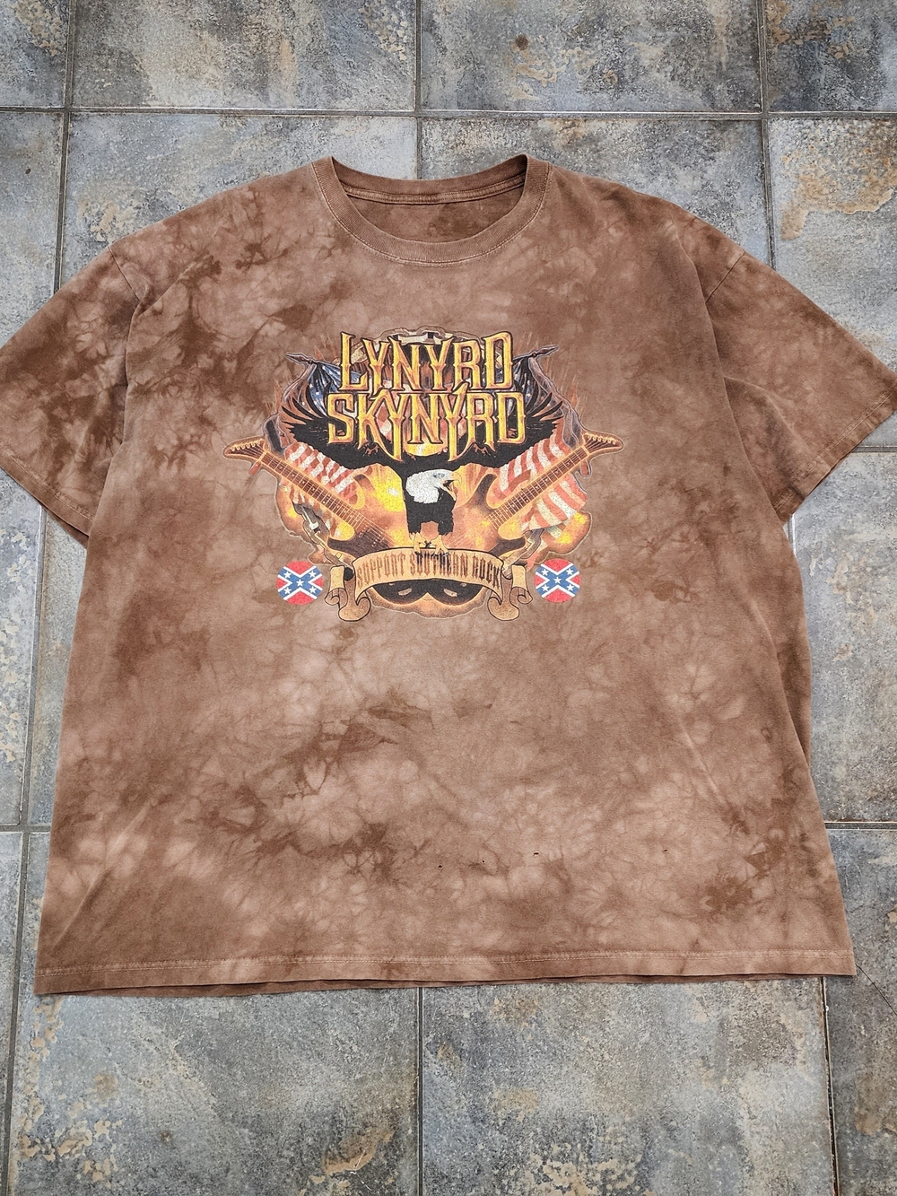 Vintage 2007 Lynyrd Skynyrd Men's 2XL Tie Dye Support Southern Rock T Shirt